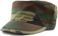 the hat depot tie-dye & washed cotton cadet cap: military army style hat with distressed look logo