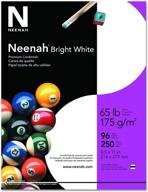 📄 neenah premium cardstock, 8.5" x 11", 65 lb/176 gsm, bright white - 250 sheets (91901) - smooth high-quality paper for crafts, printing, and stationery logo