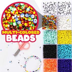 img 2 attached to 📿 InnoRock Jewelry Making Kit for Kids - 4mm Seed Pony Bead and Letter Beads Friendship Bracelet Making Kits - Arts and Crafts Set for Girls and Boys Ages 6-9