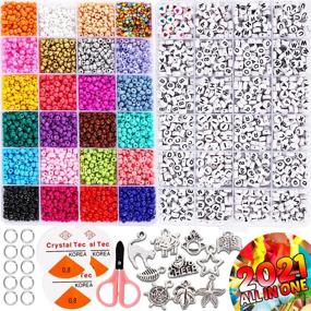 img 4 attached to 📿 InnoRock Jewelry Making Kit for Kids - 4mm Seed Pony Bead and Letter Beads Friendship Bracelet Making Kits - Arts and Crafts Set for Girls and Boys Ages 6-9