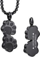 🐾 memediy personalized paw print dog tag pendant urn ashes necklace: engrave your pet's photo, name, and text! premium stainless steel pet dog cat memorial jewelry keepsake, cremation with funnel kit - for women and men logo