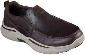 img 1 attached to 👞 Skechers ENHANCED SEVENO Leather Moccasin Medium Men's Shoes - Premium Loafers & Slip-Ons