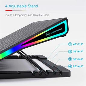 img 3 attached to 💻 AICHESON RGB Laptop Cooling Cooler Pad for 17-20 Inch Notebook with 1 Powerful Fan, Enhanced Cooling Pads, 2 USB Ports, AA2