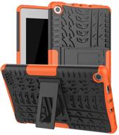 🔥 boskin kindle fire 7 case 2019 2017 release 9th/7th generation, heavy duty cover with kickstand (orange) logo