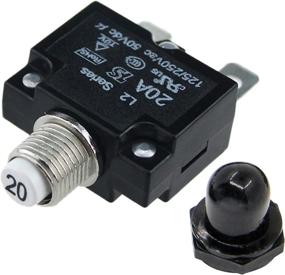 img 3 attached to RKURCK AC 125/250V Push Button Reset 20A Circuit Breakers Thermal Overload Protector With Quick Connect Terminals And Waterproof Button Black Cap(5 Pcs）