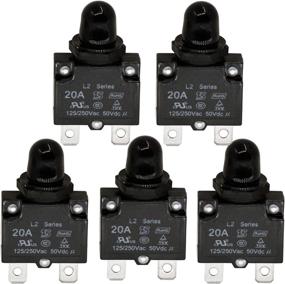 img 4 attached to RKURCK AC 125/250V Push Button Reset 20A Circuit Breakers Thermal Overload Protector With Quick Connect Terminals And Waterproof Button Black Cap(5 Pcs）