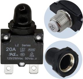 img 2 attached to RKURCK AC 125/250V Push Button Reset 20A Circuit Breakers Thermal Overload Protector With Quick Connect Terminals And Waterproof Button Black Cap(5 Pcs）