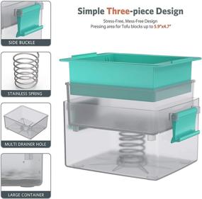 img 1 attached to 🥗 Large Tofu Press - Trobing Tofu Presser for Optimal Water Removal and Enhanced Flavor and Texture, Trobing Tofu Drainer with Clean Design for Effortless DIY Tofu Making, Dishwasher Safe (Dimensions: 5.9"x4.7"x2.16")