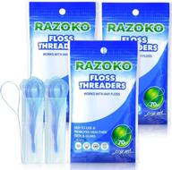 🦷 210pcs floss threaders for braces, bridges, and implants - pack of 3 - efficient dental care solution logo