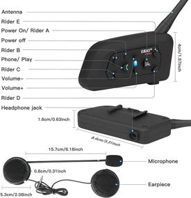 img 3 attached to 🏍️ EJEAS V6 Улучшенный мотоциклетный Bluetooth интерком - дальность 1200 м, батарея 850мАч, полный дуплекс, водонепроницаемый коммуникационный гарнитур для мотоцикла, снегохода, шлема, катания на лыжах - подключение до 6 участников