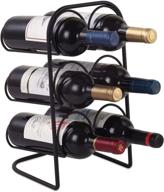 🍷 buruis 6 бутылка стойка для вина на столешницу - металлический держатель для красного и белого вина - напольная стойка для вина (черная) логотип