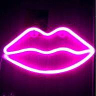 🎄 pink lips neon light decoration art for christmas party, children's room, living room, bar, or hotel - led novelty sign for wall and table décor логотип