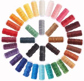 img 4 attached to PandaHall 36 Rolls of 472 Yards 0.6mm-Wax-Coated Sewing Polyester Thread 🧵 for Leather, Jewelry, and Bracelet DIY Handcraft - Colorful Wax Strings, 38 Yards/Roll