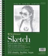 strathmore 400 series recycled sketch pad 9x12: high-quality wire bound paper with 100 sheets included logo