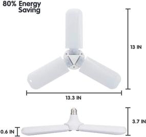 img 1 attached to Intpro LED Garage Light: Super Bright 45W Deformable Ceiling Light with Adjustable Panels 🔆 for Daylight Illumination - 4500LM, 6500K, E26/E27 Bulb - Utility Shop and High Bay Light Lamp