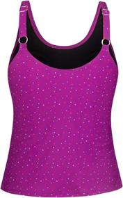 img 2 attached to JINXUEER Tankini Swimsuit Athletic Blackwhite