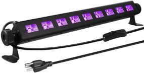 img 4 attached to 🎉 27W Gohyo LED UV Bar Black Light - 9 LEDs, Perfect for Christmas Blacklight Party, Birthday, Wedding, Stage Lighting, with Metal Iron Construction