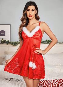 img 1 attached to Avidlove Santa Lingerie Christmas Babydoll Women's Clothing