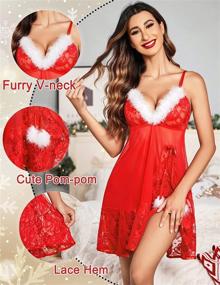 img 3 attached to Avidlove Santa Lingerie Christmas Babydoll Women's Clothing