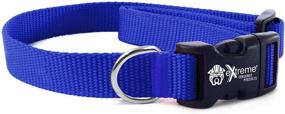 img 2 attached to 🐾 Blue Rugged Nylon Dog Collar - Heavy Duty & Adjustable - 3/4&#34; for Necks 9&#34; to 28&#34; - Durable Buckle Clip & No-Snag Comfort Design