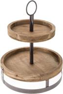 stylish round two tiered wood with metal accents - enhance your décor логотип