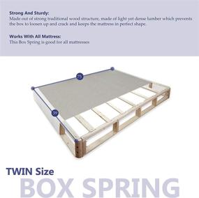 img 1 attached to 🛏️ Enhance Your Sleep Experience with Nutan's 4-Inch Fully Assembled Wood Split Low Profile Traditional Box Spring/Foundation for Mattress Set - Twin, White