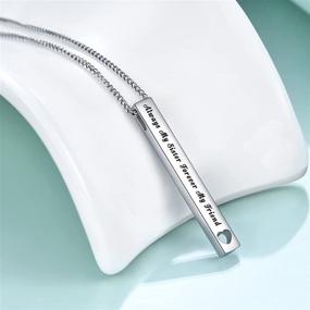 img 2 attached to 🎁 Sister Gifts: Always My Sister Forever My Friend - Bar Necklace for Sisters, Perfect Birthday Jewelry