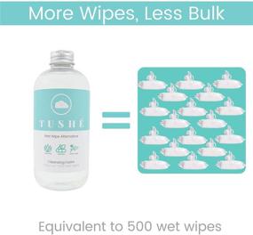 img 1 attached to 🧻 TUSHÉ: Toilet Paper Foam Refill Bottle - Aloe Vera, Witch Hazel, Vitamin E | 100% Flushable, Natural Ingredients | Eco-Friendly Wet Wipe Alternative, Unscented | 250ml (8.45 Fl Oz)