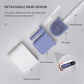 img 2 attached to 🚽 Toilet Brush Set with Silicone Bristles, Compact Size for Bathroom Storage and Organization, Toilet Cleaning System, Wall-Mounted Toilet Wand with Quick-Drying Holder Set, Toilet Bowl Scrubbing Brush and Organizer