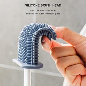 img 3 attached to 🚽 Toilet Brush Set with Silicone Bristles, Compact Size for Bathroom Storage and Organization, Toilet Cleaning System, Wall-Mounted Toilet Wand with Quick-Drying Holder Set, Toilet Bowl Scrubbing Brush and Organizer