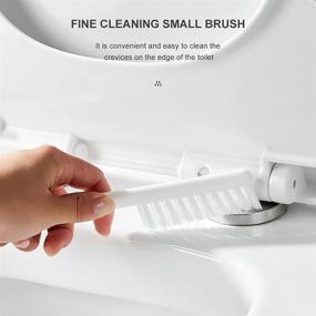 img 1 attached to 🚽 Toilet Brush Set with Silicone Bristles, Compact Size for Bathroom Storage and Organization, Toilet Cleaning System, Wall-Mounted Toilet Wand with Quick-Drying Holder Set, Toilet Bowl Scrubbing Brush and Organizer