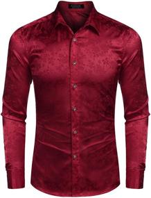 img 3 attached to COOFANDY Men's Luxury Printed Button Sleeve Clothing