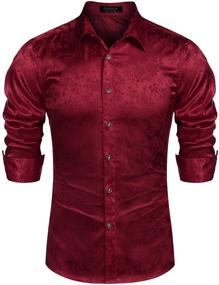 img 4 attached to COOFANDY Men's Luxury Printed Button Sleeve Clothing