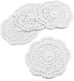 img 4 attached to Kilofly Crochet Cotton Coasters Doilies