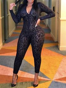 img 2 attached to 👗 Women's Clothing: Uni Clau Bodycon Jumpsuit with Through Body Design