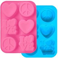 🍰 finegood 2 pack heart and circle shape silicone cake mold - versatile baking pan for cupcakes, soaps, bread, muffins logo
