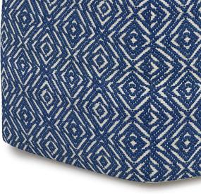 img 2 attached to 🔹 SIMPLIHOME Graham Square Pouf, Footstool, Patterned Blue Upholstery, Natural Handwoven Cotton, for Living Room, Bedroom, Kids Room, Transitional Modern Design