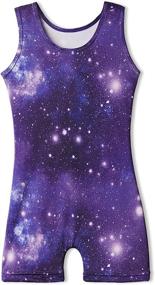 img 3 attached to 🤸 Gorgeous Gymnastics Leotards for Girls: Butterfly, Unicorn, Mermaid Dance Tumbling Unitards Biketards in Black and Pink