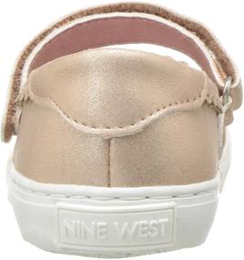 img 2 attached to Детская классическая удобная модель туфель NINE WEST Unisex-Child Adaya Mj Mary Jane Flat: Комфорт для детей