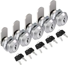 img 4 attached to 🔒 Kohree 5 Pack Cabinet Cam Lock Set with Keyed Alike 5/8 Inch Cylinder Locks - Secure File Drawers, Dressers, Mailboxes, RV Compartments, and Tool Boxes with Replacement Hardware - Chrome-Finish Zinc Alloy - Includes 10 Keys
