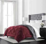 🛏️ beckham hotel collection goose down alternative reversible comforter - twin/twin xl - all season luxury bedding - premium quality - burgundy/grey logo