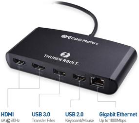 img 2 attached to Certified Cable Matters Thunderbolt 3 Dock Adapter: Dual 4K60Hz HDMI, USB, Gigabit Ethernet (Not for USB-C Ports Without Thunderbolt Logo)
