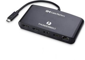 img 4 attached to Certified Cable Matters Thunderbolt 3 Dock Adapter: Dual 4K60Hz HDMI, USB, Gigabit Ethernet (Not for USB-C Ports Without Thunderbolt Logo)