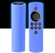 silicone protective case with lanyard for tv stick lite 2020 control - remote cover replacement (glowblue) logo