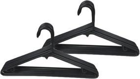 img 2 attached to 🧺 Lightweight Tubular Adult Cloth Hanger Set - Pack of 16, Black Plastic