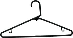 img 1 attached to 🧺 Lightweight Tubular Adult Cloth Hanger Set - Pack of 16, Black Plastic