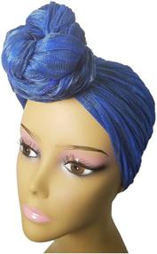 img 2 attached to 🌈 BlackBrown Stretch Head Wrap Turban: Women's Accessories for Enhanced SEO