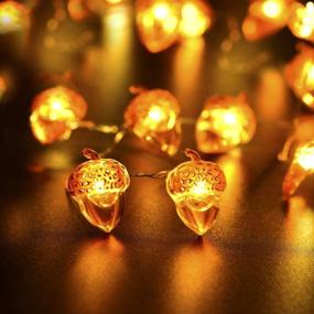 img 3 attached to 🍂 Premium BOHON LED Acorn String Lights: 10ft Battery Powered Fairy Lights with Remote for Autumn & Holiday Decor