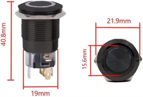 img 2 attached to ESUPPORT Black 19Mm 12V 5A Power Symbol Angel Eye Halo Car Red LED Light Metal Push Button Toggle Switch Socket Plug Wire Waterproof