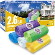 🗑️ 250 count chef’s smile 2.6 gallon trash bags - heavy duty small trash bags, car trash bag, garbage bags, trash can liners for bedroom, home, kitchen - 5 color options logo